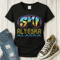 Ski Alyeska Alaska Skiing Vacation Women's T-Shirt thumb 3
