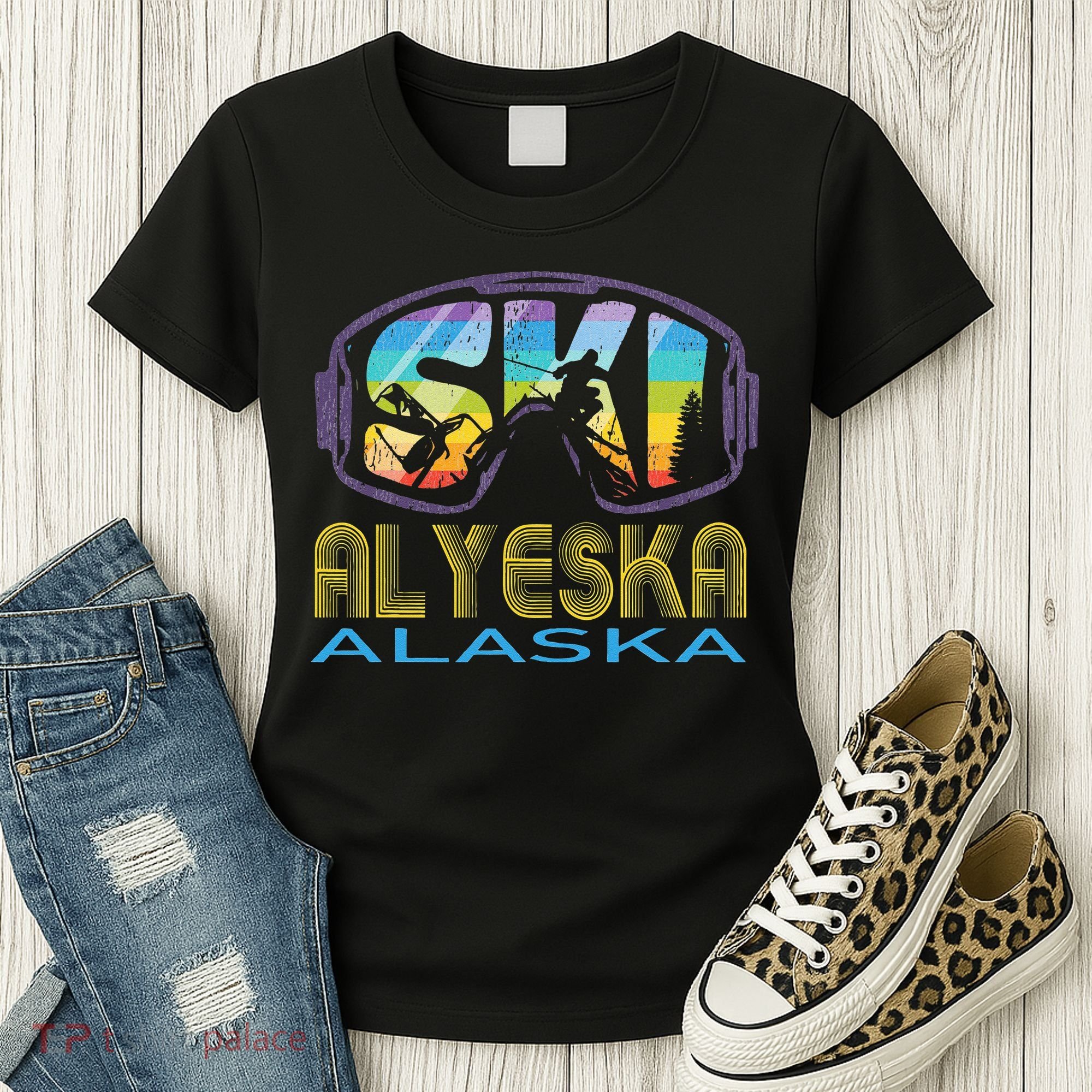 Ski Alyeska Alaska Skiing Vacation Women's T-Shirt