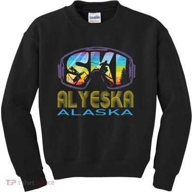Ski Alyeska Alaska Skiing Vacation Kids Sweatshirt