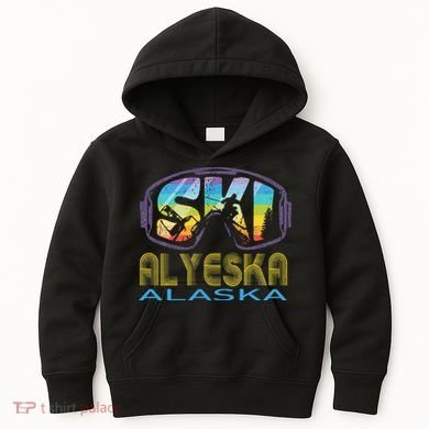Ski Alyeska Alaska Skiing Vacation Kids Hoodie