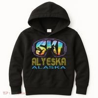 Ski Alyeska Alaska Skiing Vacation Kids Hoodie thumb 0