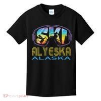 Ski Alyeska Alaska Skiing Vacation Kids T-Shirt thumb 0