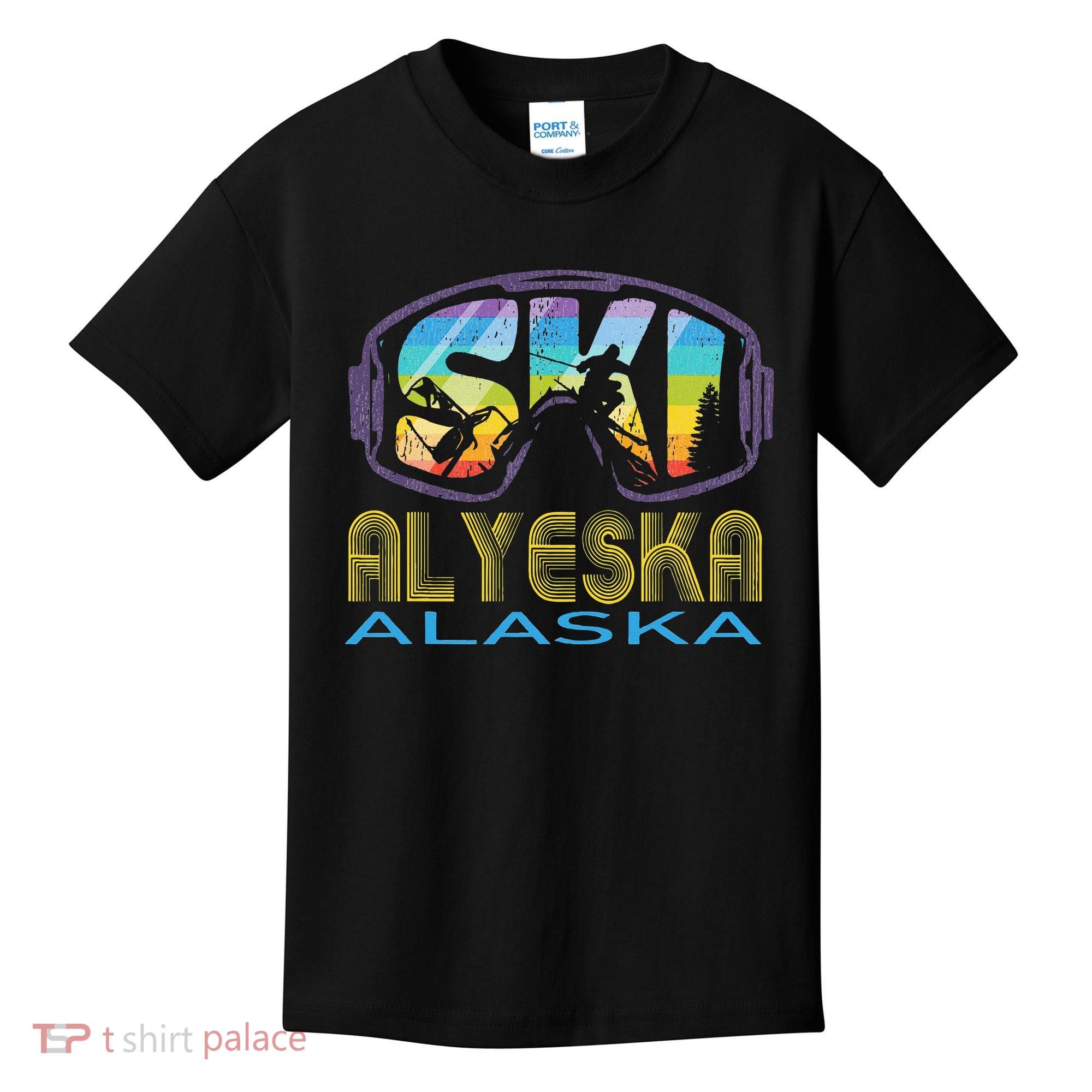 Ski Alyeska Alaska Skiing Vacation Kids T-Shirt