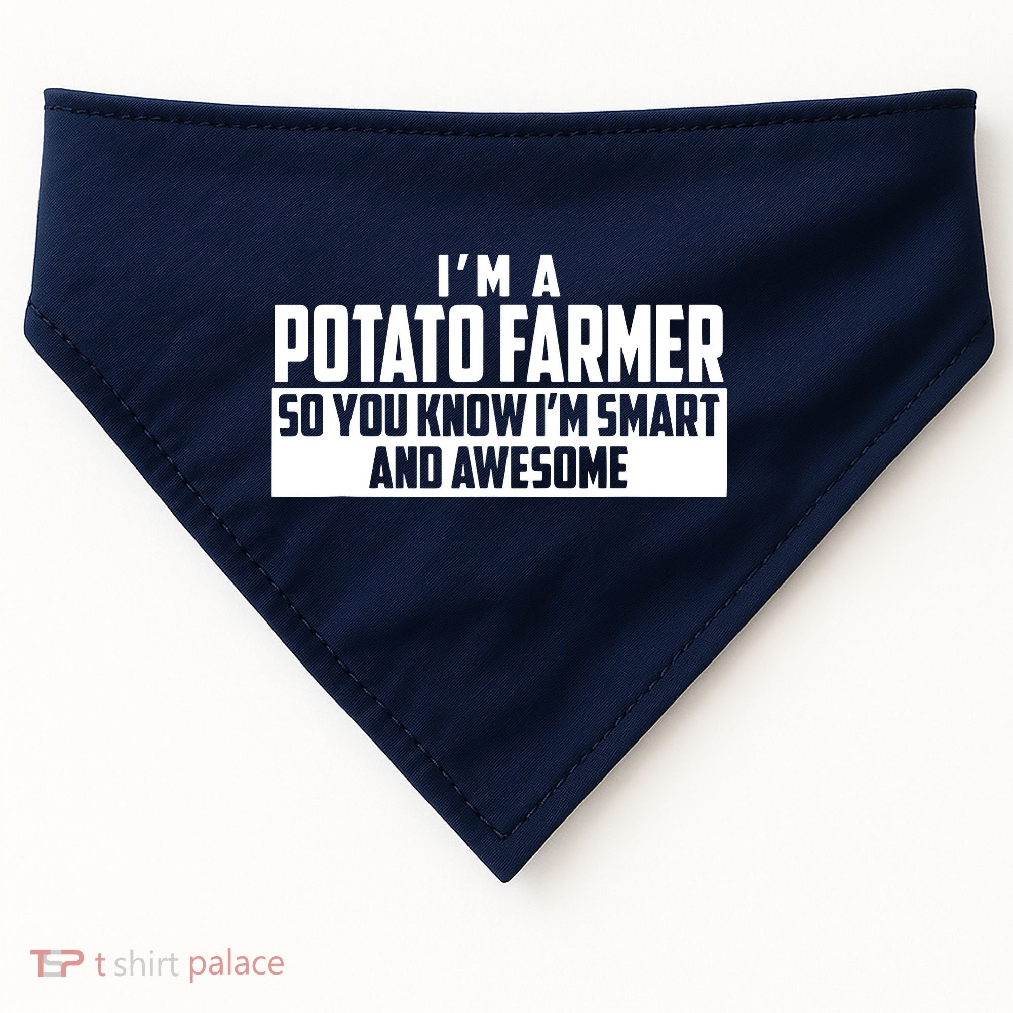 Smart And Awesome Potato Farmer USA-Made Doggie Bandana