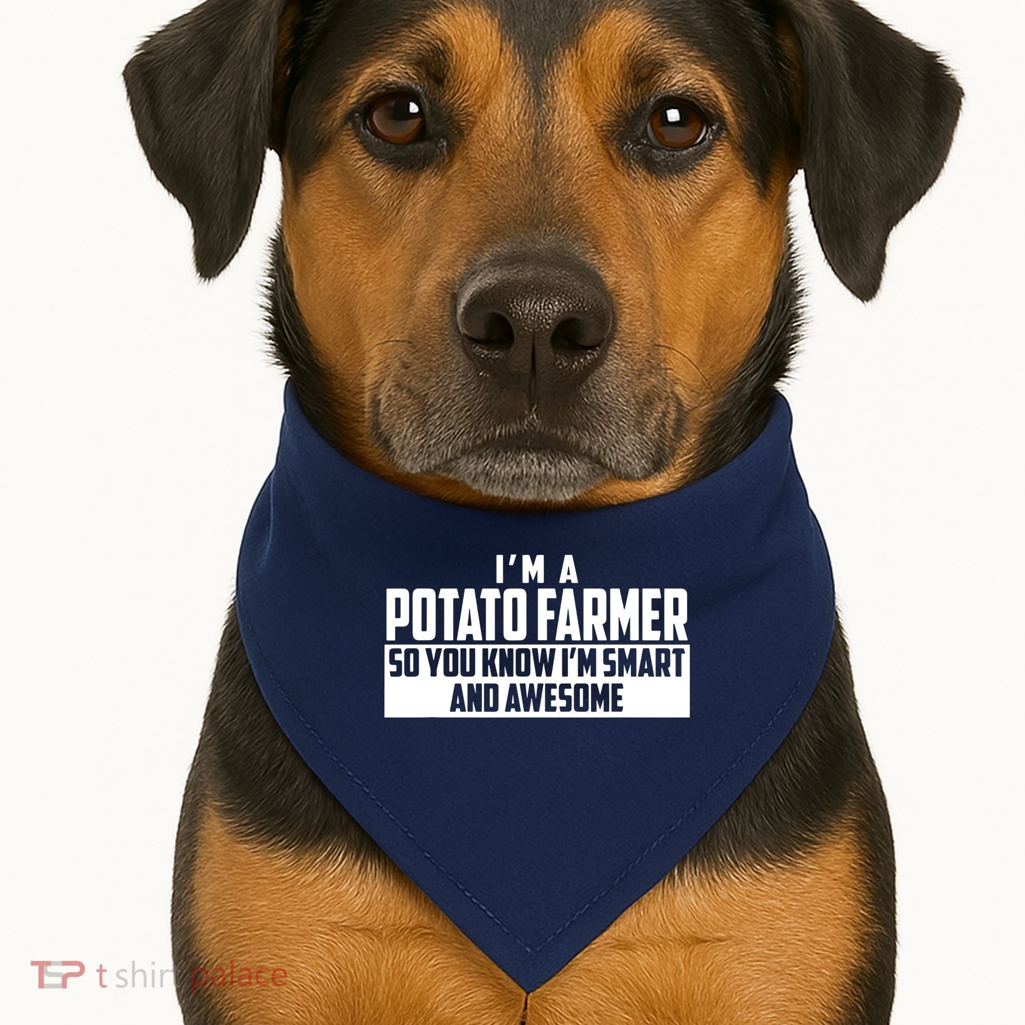Smart And Awesome Potato Farmer USA-Made Doggie Bandana
