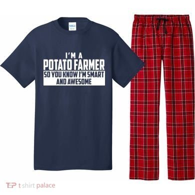 Smart And Awesome Potato Farmer Pajama Set
