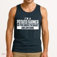 Smart And Awesome Potato Farmer Tank Top thumb 3