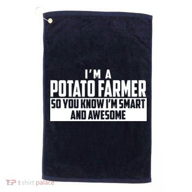Smart And Awesome Potato Farmer Golf Towel