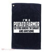 Smart And Awesome Potato Farmer Golf Towel thumb 0