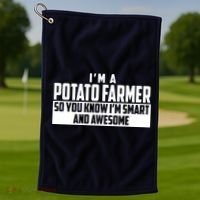 Smart And Awesome Potato Farmer Golf Towel thumb 1