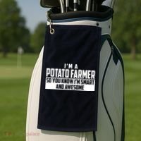 Smart And Awesome Potato Farmer Golf Towel thumb 2