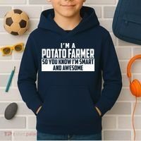 Smart And Awesome Potato Farmer Kids Hoodie thumb 2