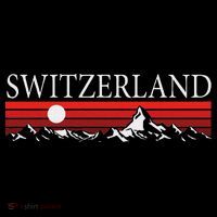 Swiss Alps And Red Sunset Switzerland Mountains Stripe Pom Pom Beanie thumb 2