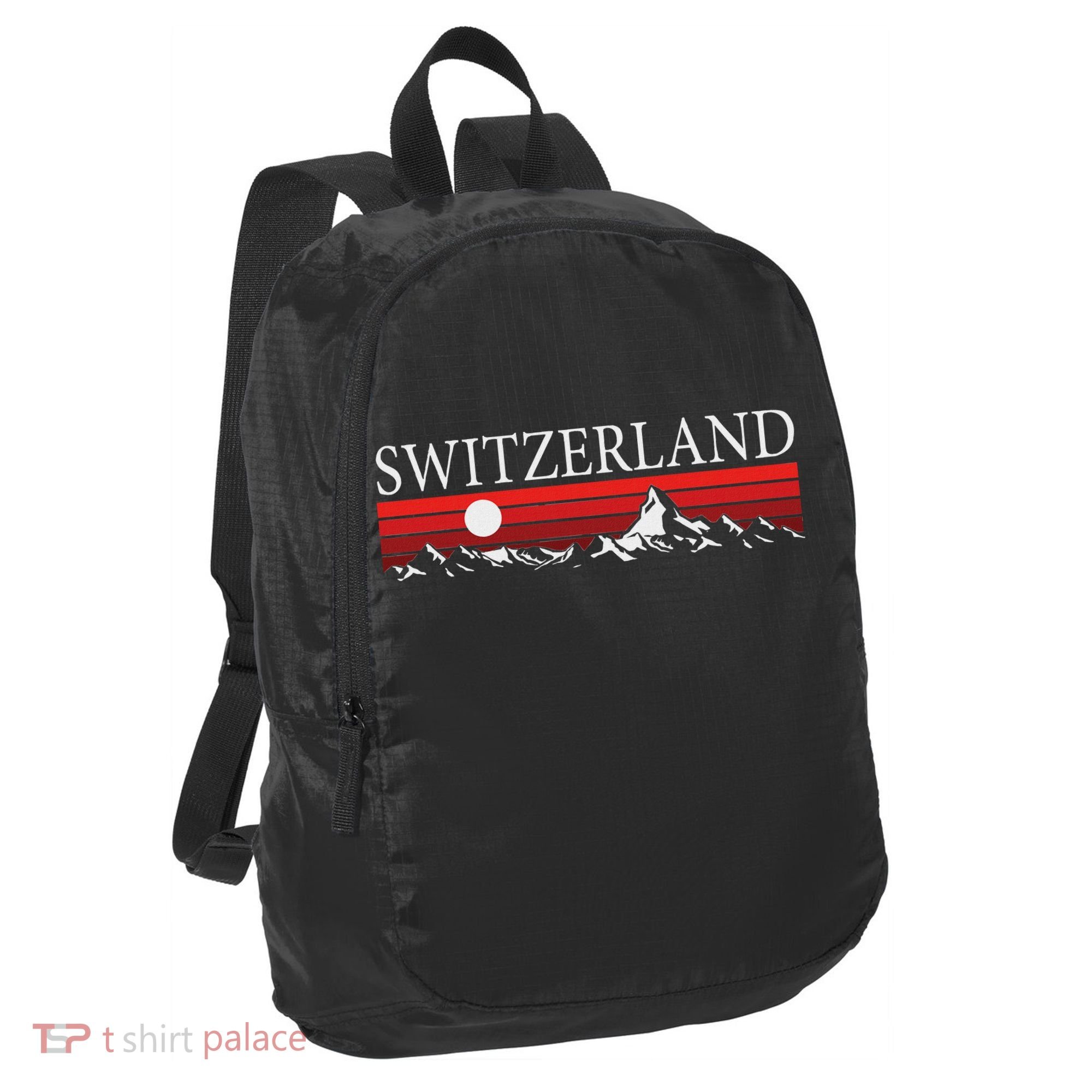 Swiss Alps And Red Sunset Switzerland Mountains Port Authority Crush Ripstop Backpack