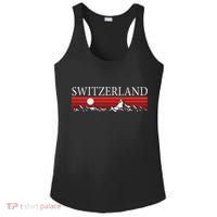 Swiss Alps And Red Sunset Switzerland Mountains Ladies PosiCharge Competitor Racerback Tank thumb 0