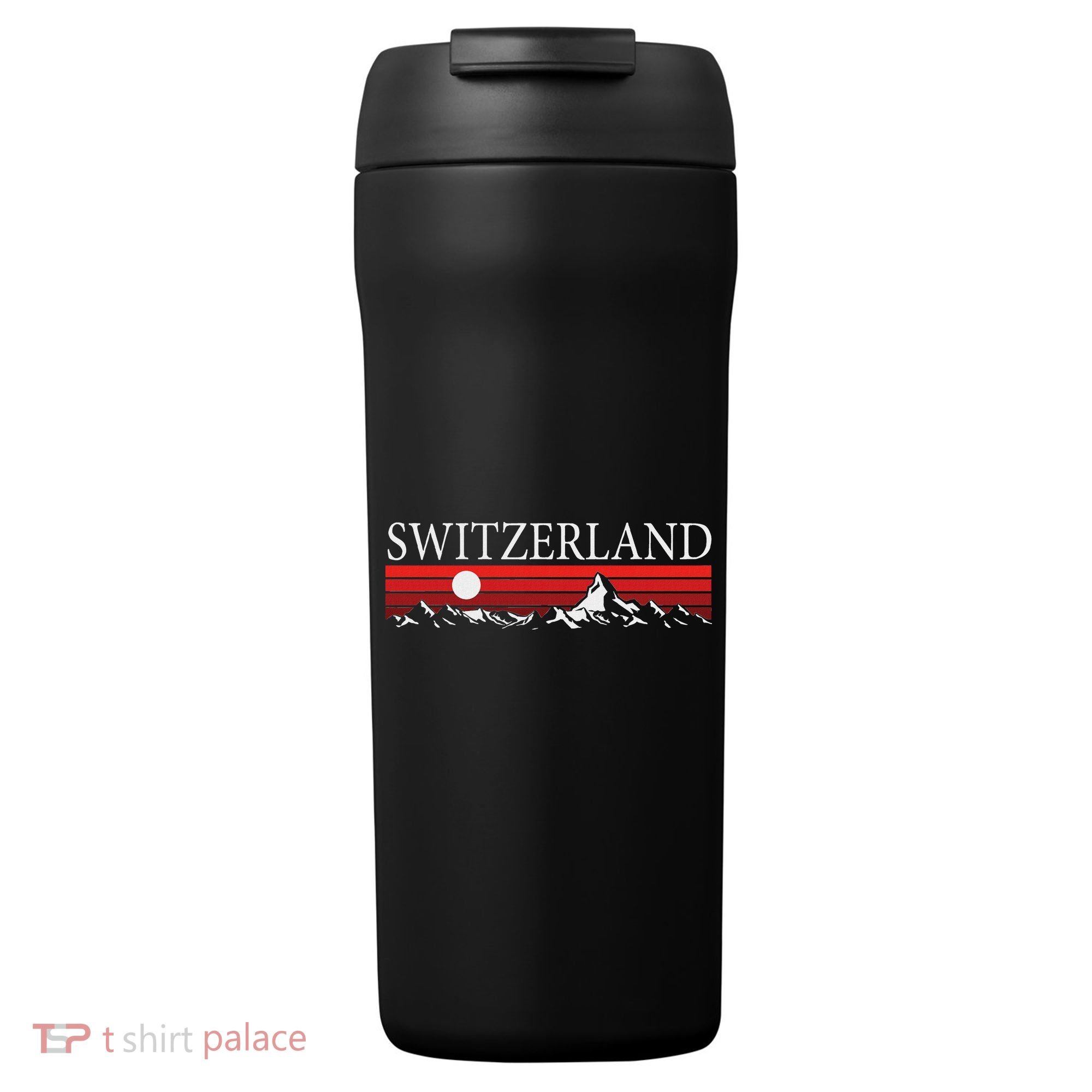 Swiss Alps And Red Sunset Switzerland Mountains 24oz Duet Stainless Steel Tumbler
