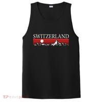 Swiss Alps And Red Sunset Switzerland Mountains PosiCharge Competitor Tank thumb 0