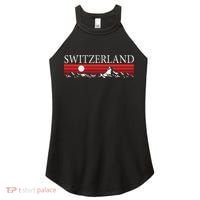 Swiss Alps And Red Sunset Switzerland Mountains Women's Perfect Tri Rocker Tank thumb 0