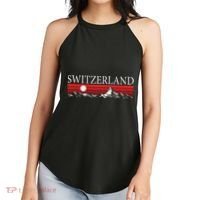 Swiss Alps And Red Sunset Switzerland Mountains Women's Perfect Tri Rocker Tank thumb 2