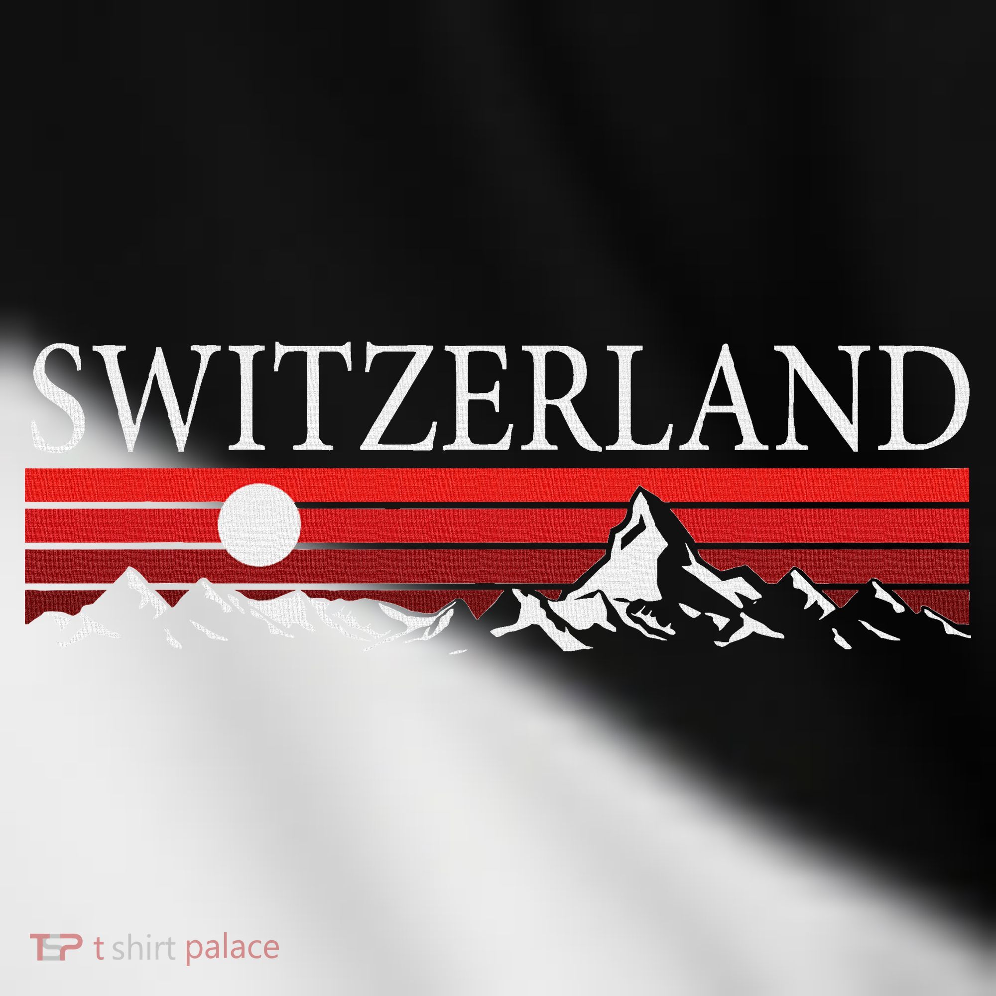 Swiss Alps And Red Sunset Switzerland Mountains Toddler Fine Jersey T-Shirt
