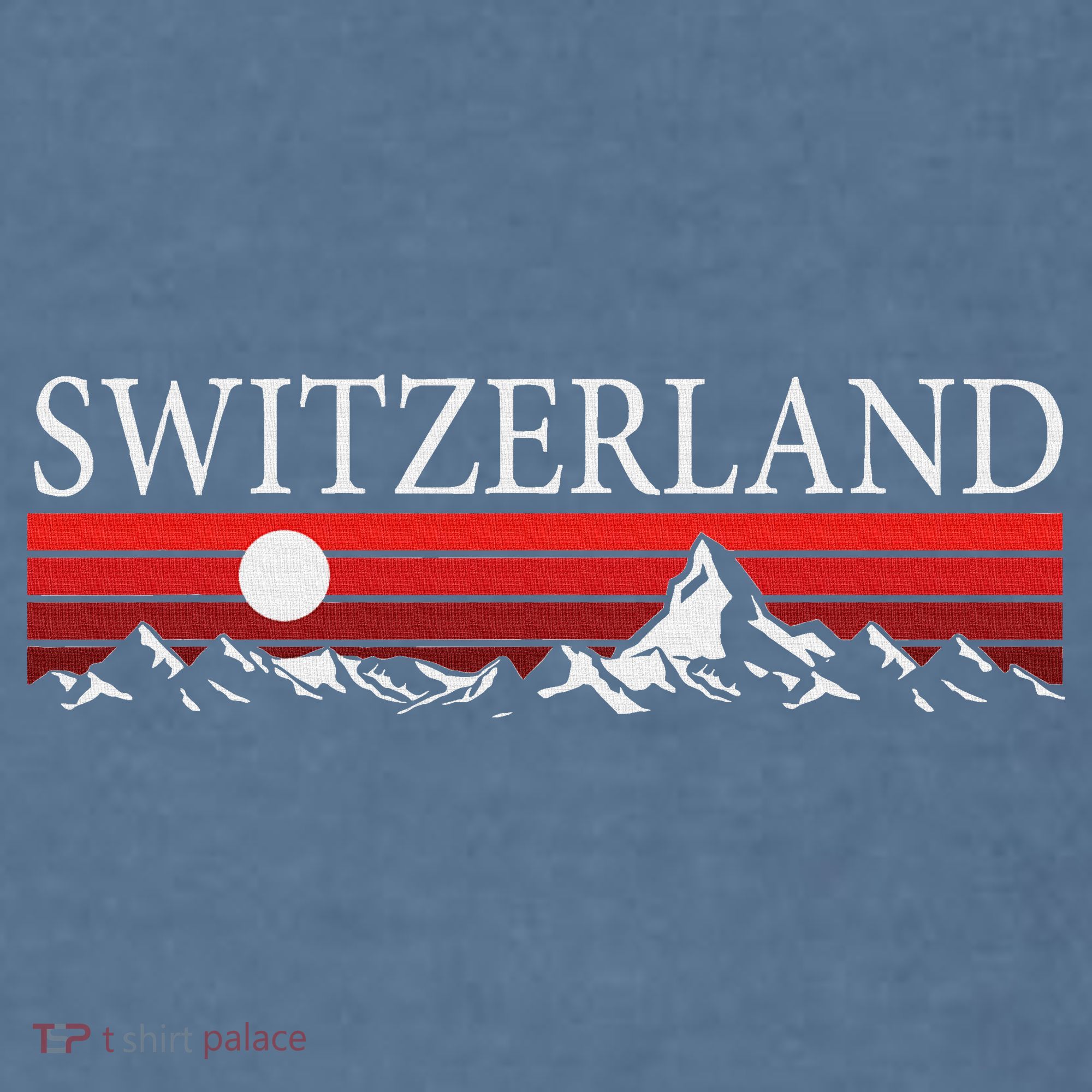 Swiss Alps And Red Sunset Switzerland Mountains Comfort Colors Garment-Dyed Hooded Sweatshirt
