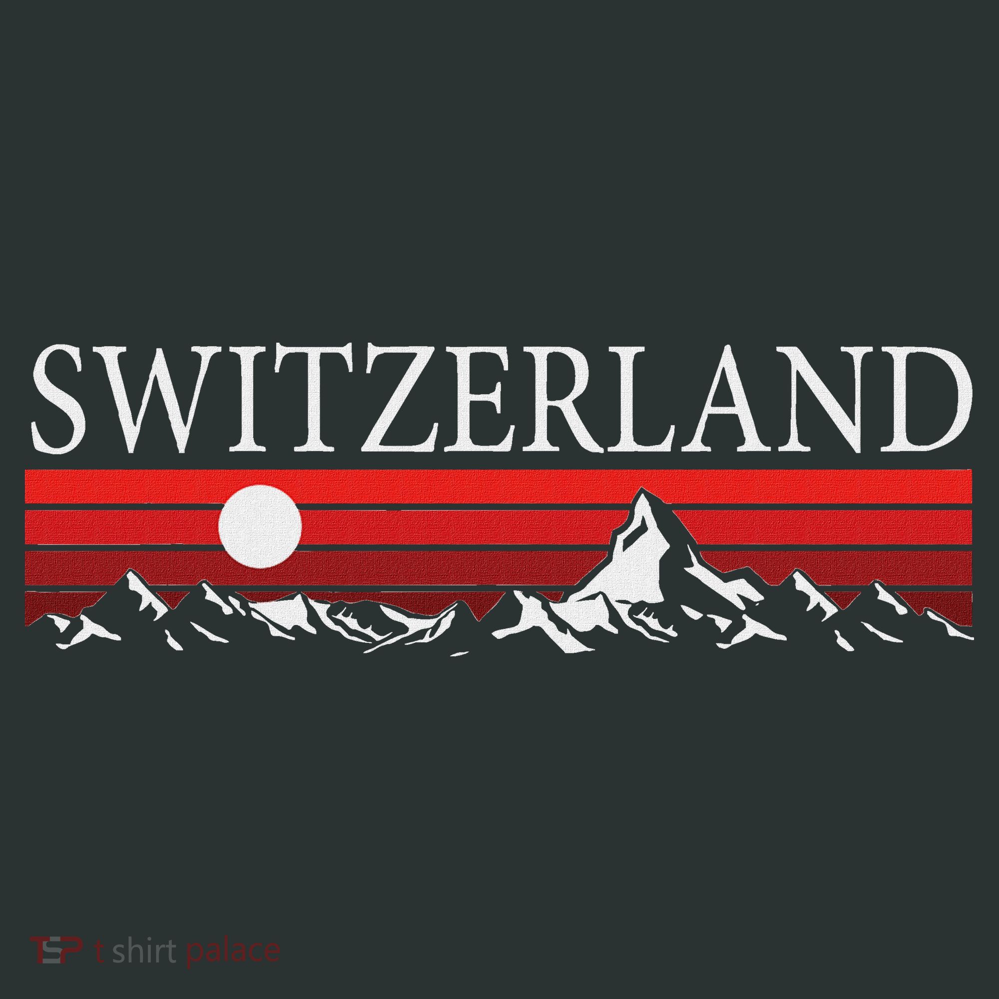 Swiss Alps And Red Sunset Switzerland Mountains Infant Baby Jersey Bodysuit