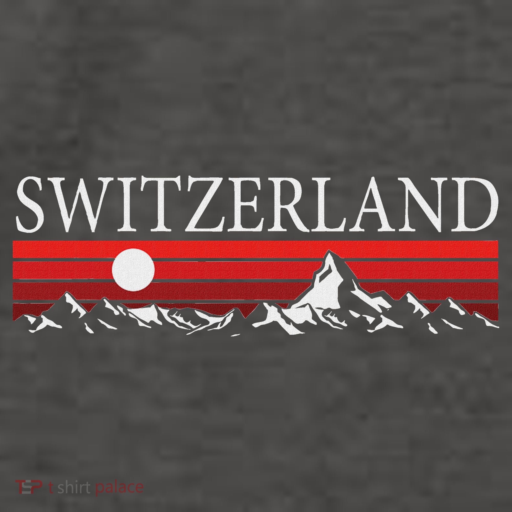 Swiss Alps And Red Sunset Switzerland Mountains Vector Backpack