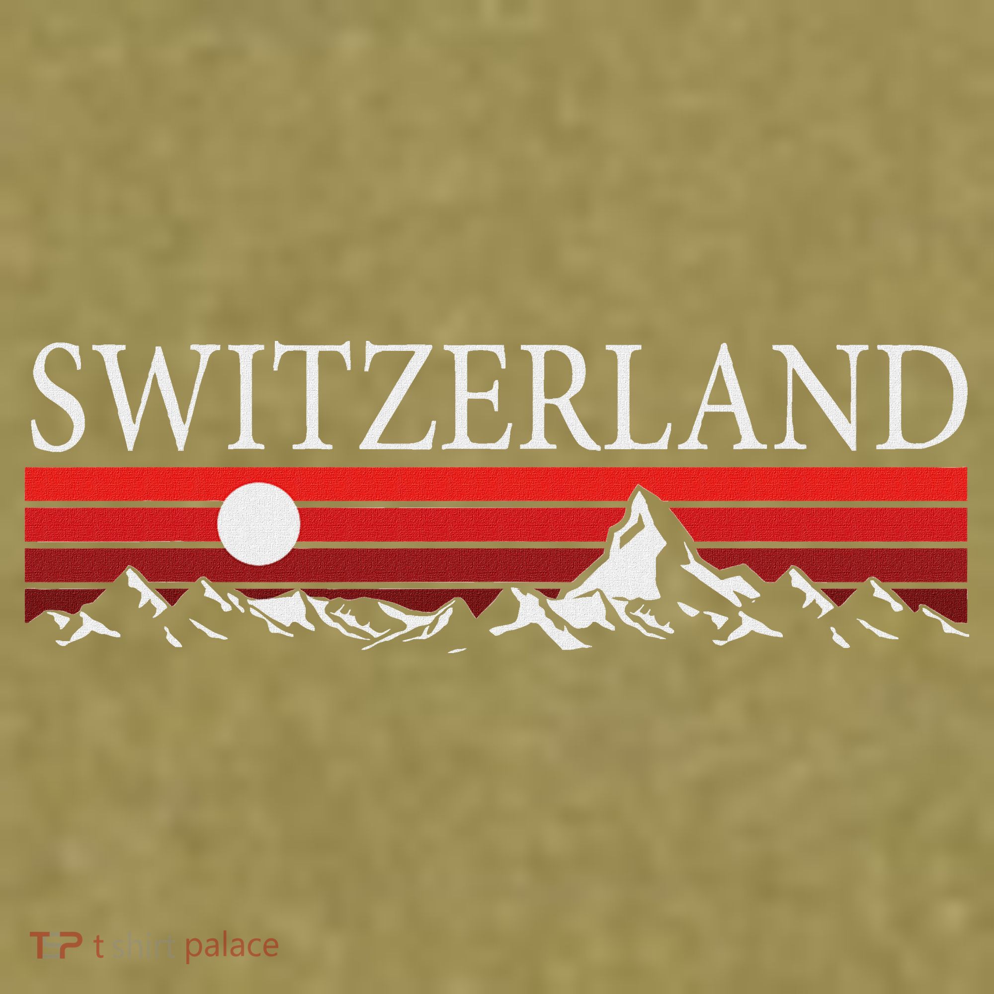 Swiss Alps And Red Sunset Switzerland Mountains Garment-Dyed Women's Muscle Tee