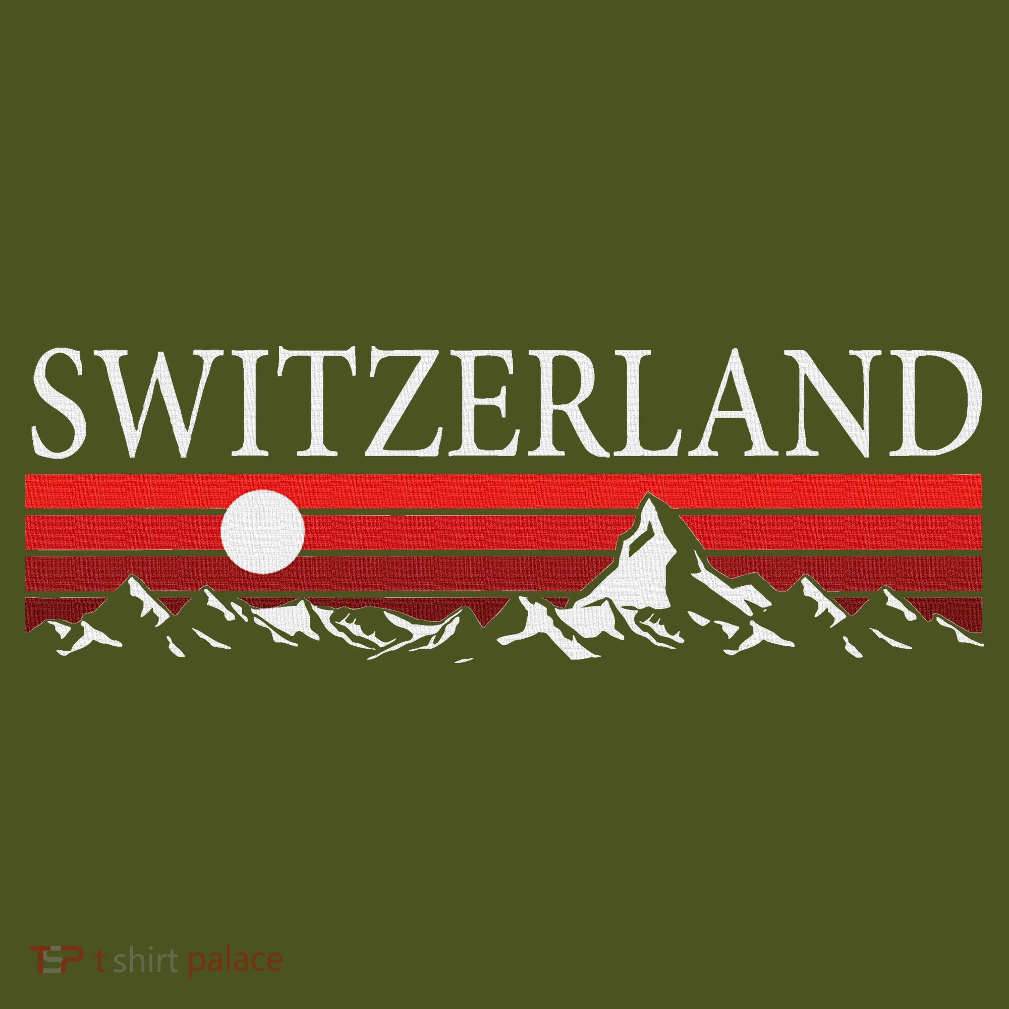 Swiss Alps And Red Sunset Switzerland Mountains The Baniff Cuffed Pom Beanie