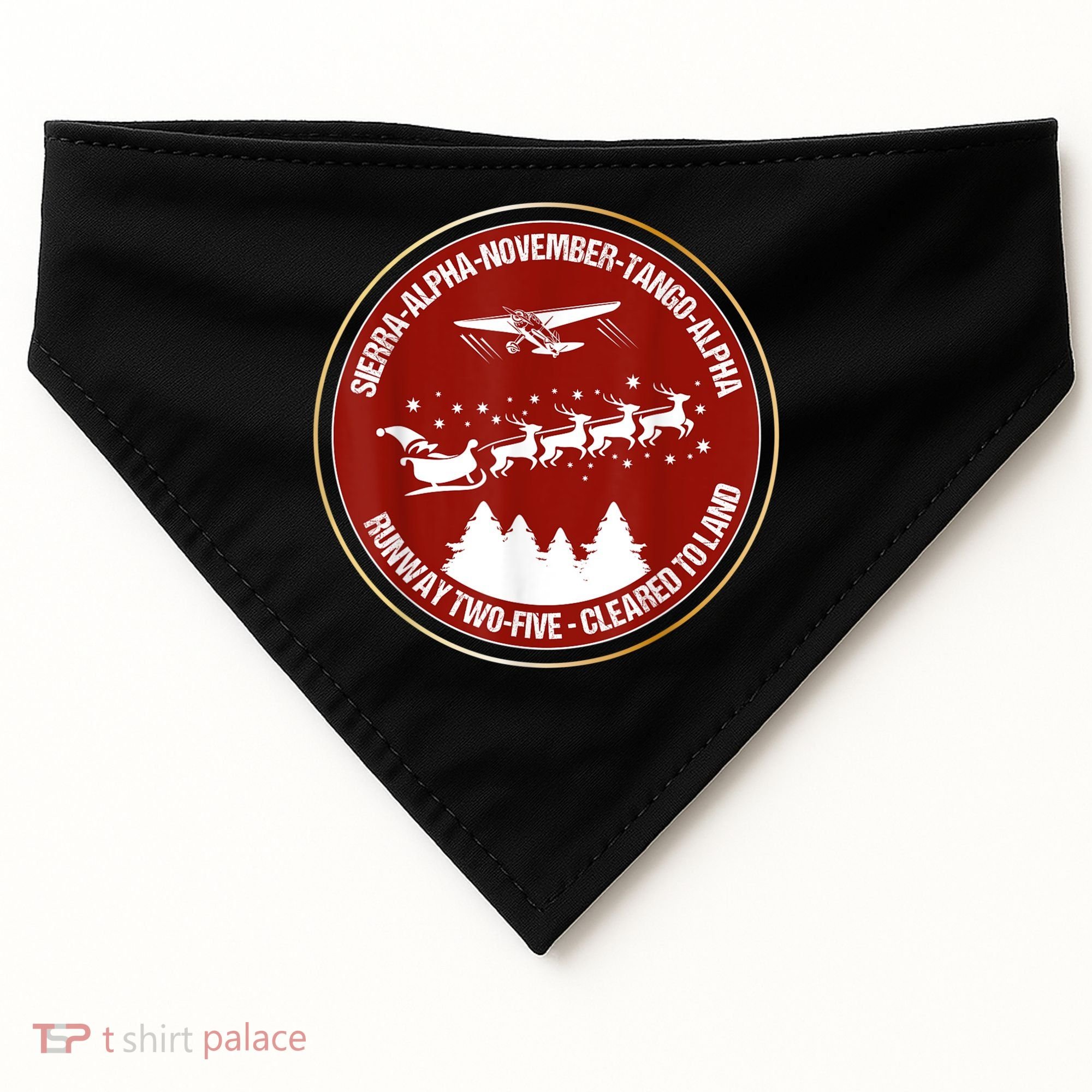 Santa Airlines Aviation Holiday Retro Pilot Christmas USA-Made Doggie Bandana