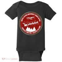 Santa Airlines Aviation Holiday Retro Pilot Christmas Baby Bodysuit thumb 0