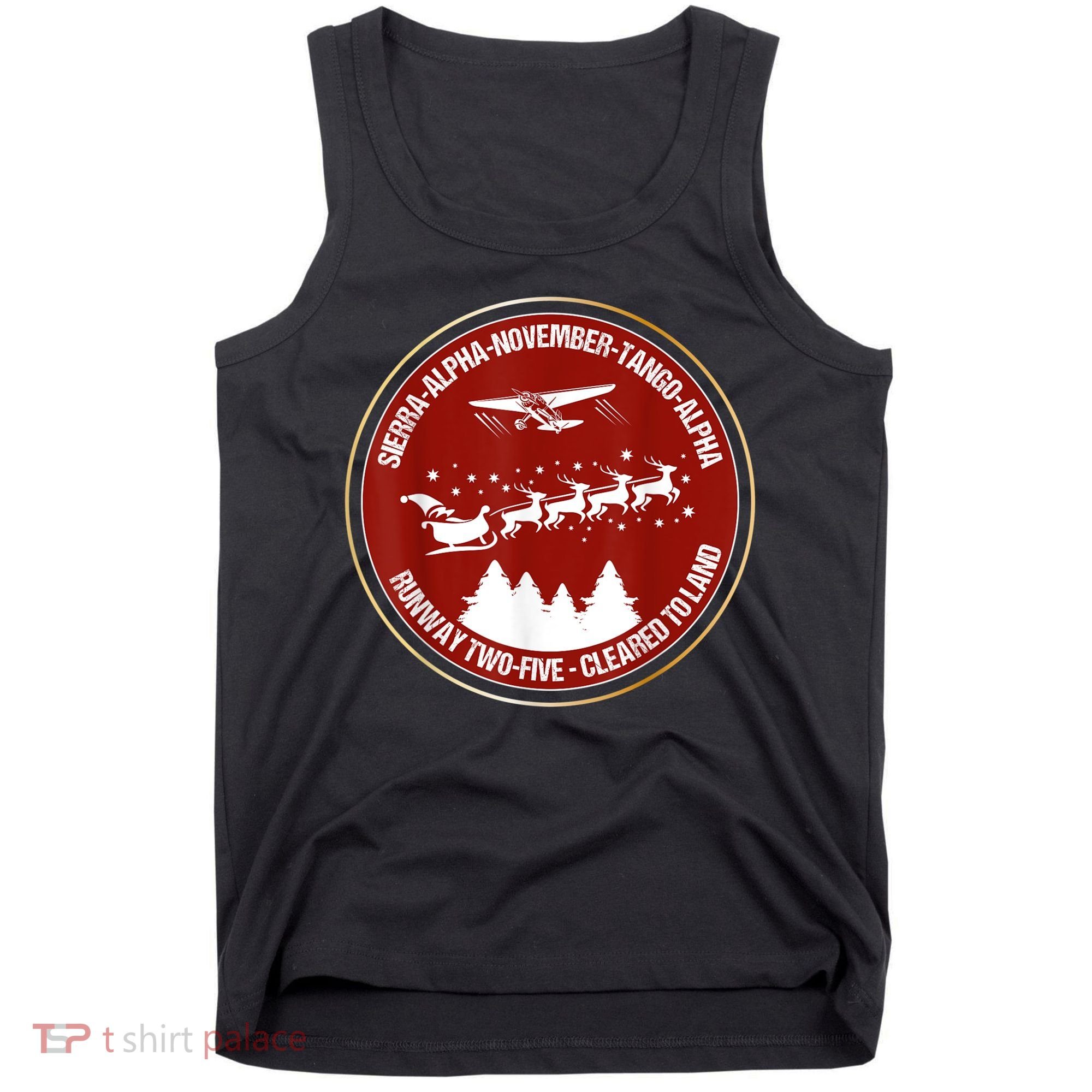 Santa Airlines Aviation Holiday Retro Pilot Christmas Tank Top