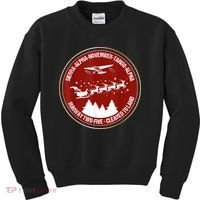 Santa Airlines Aviation Holiday Retro Pilot Christmas Kids Sweatshirt thumb 0