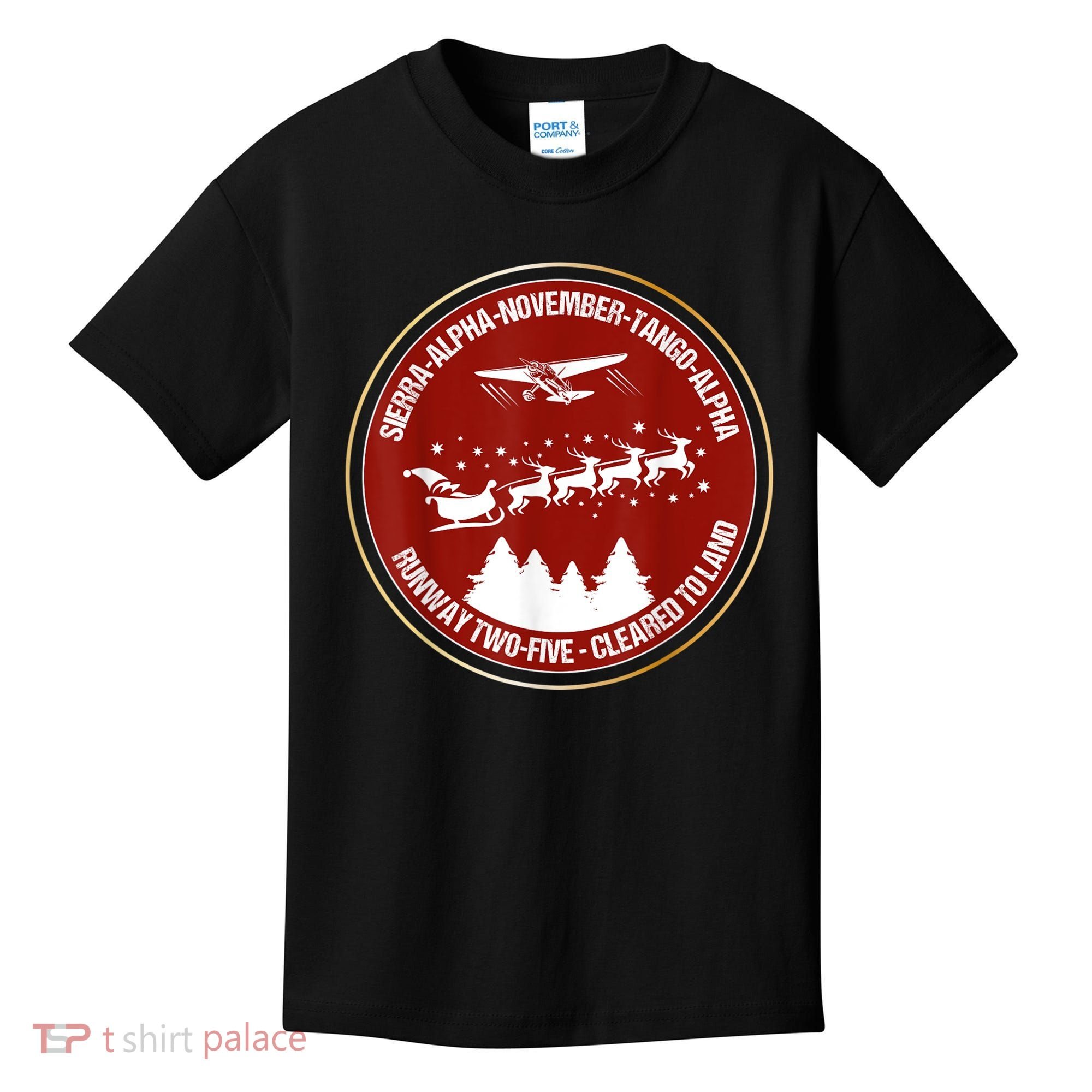Santa Airlines Aviation Holiday Retro Pilot Christmas Kids T-Shirt