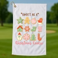 Sweet As A Christmas Cookie Cute Holiday Golf Towel thumb 1
