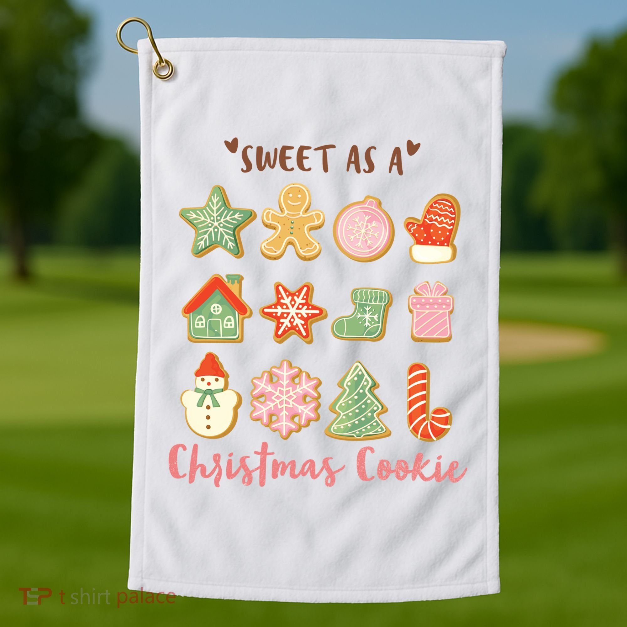 Sweet As A Christmas Cookie Cute Holiday Golf Towel