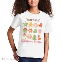 Sweet As A Christmas Cookie Cute Holiday Kids T-Shirt thumb 2