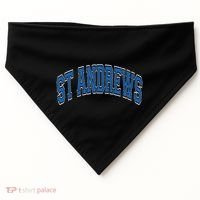 St Andrews Arched Blue Text USA-Made Doggie Bandana thumb 0