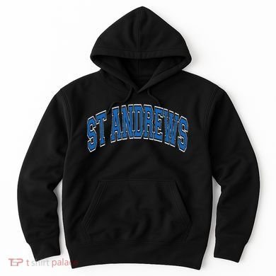 St Andrews Arched Blue Text Hoodie
