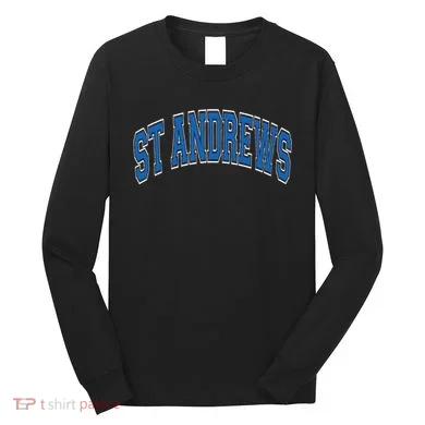 St Andrews Arched Blue Text Long Sleeve Shirt