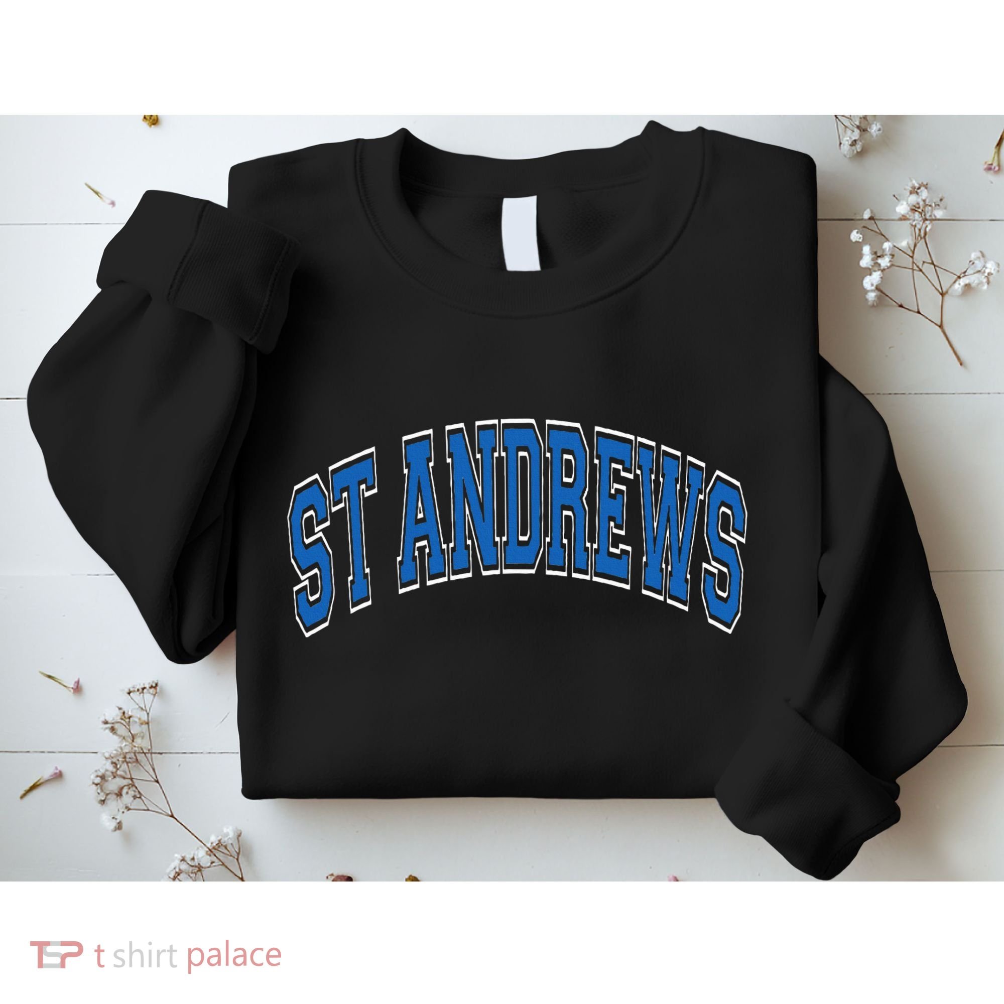 St Andrews Arched Blue Text Sweatshirt