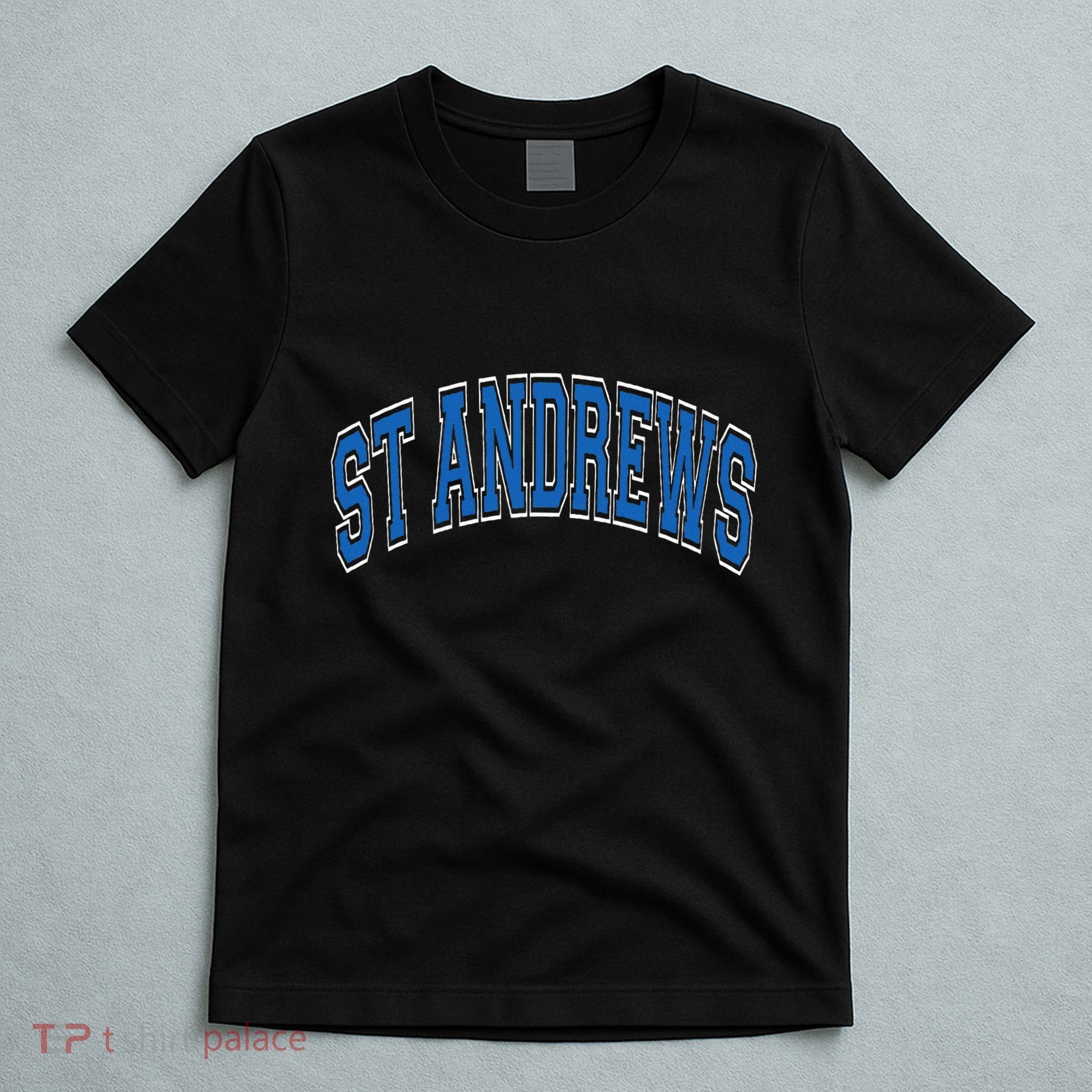 St Andrews Arched Blue Text T-Shirt