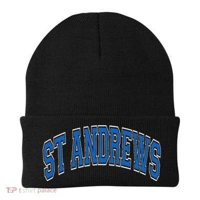 St Andrews Arched Blue Text Beanie