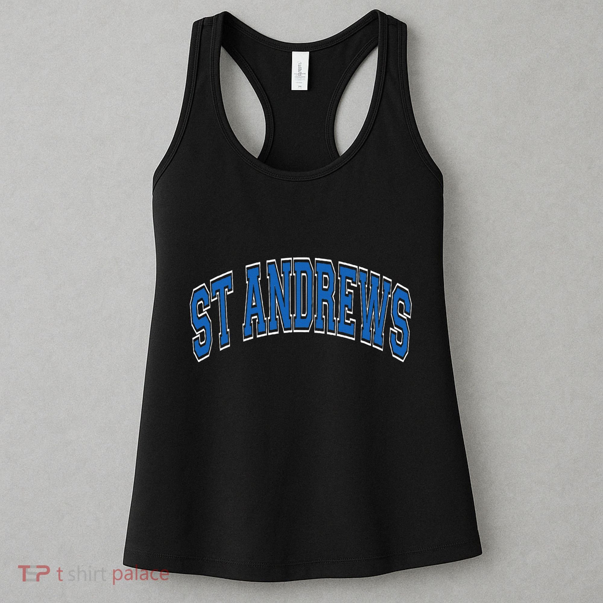 St Andrews Arched Blue Text Women's Tank Top