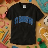 St Andrews Arched Blue Text Kids T-Shirt thumb 3