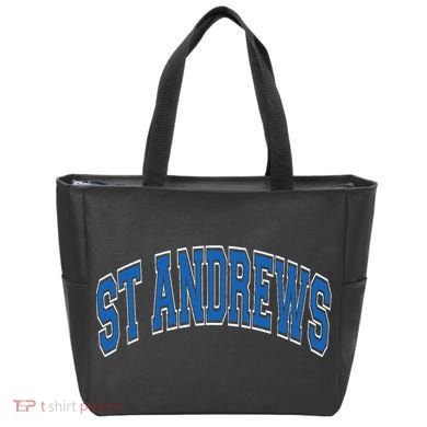 St Andrews Arched Blue Text Tote Bag