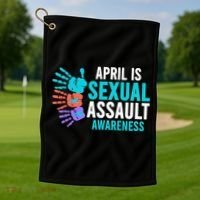 Sexual Assault Awareness Month Sexual Assault Awareness Golf Towel thumb 1
