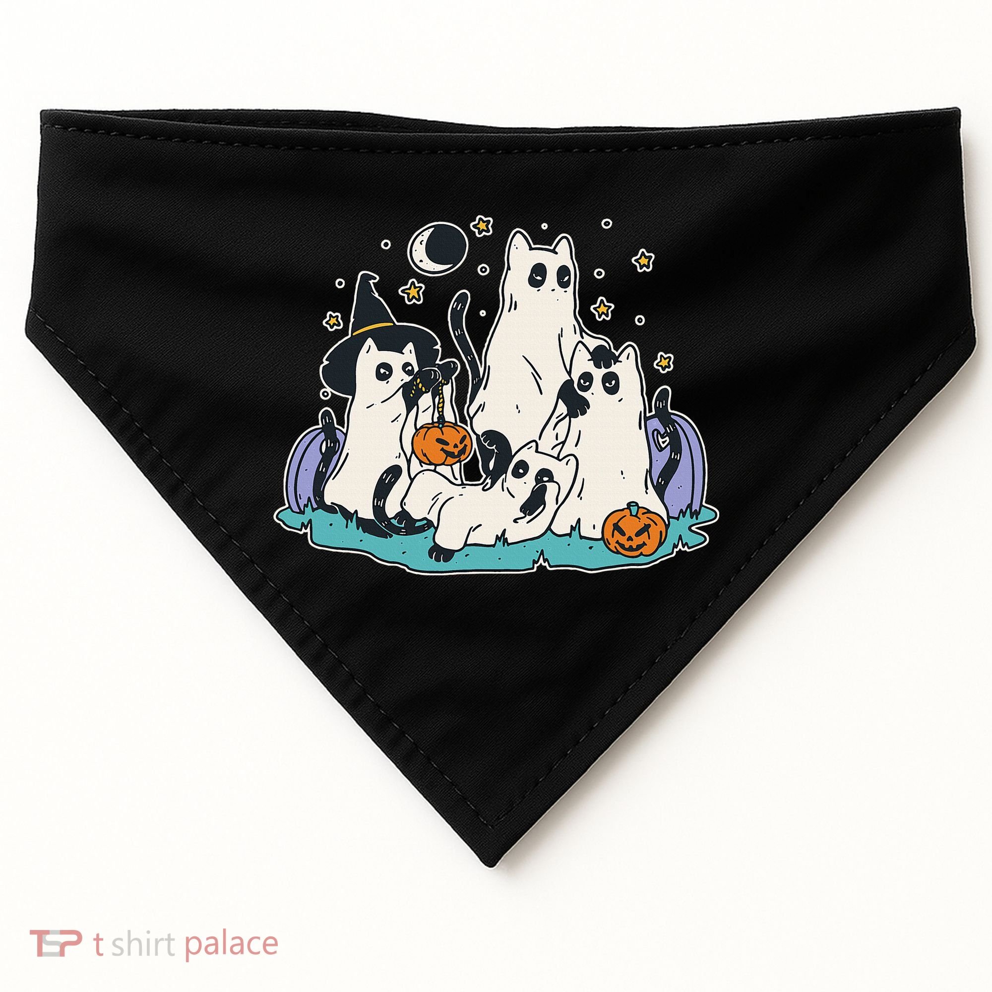 Spooky and Adorable Black Cat Halloween Costumes USA-Made Doggie Bandana