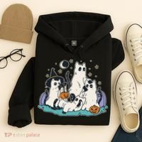 Spooky and Adorable Black Cat Halloween Costumes Hoodie thumb 4
