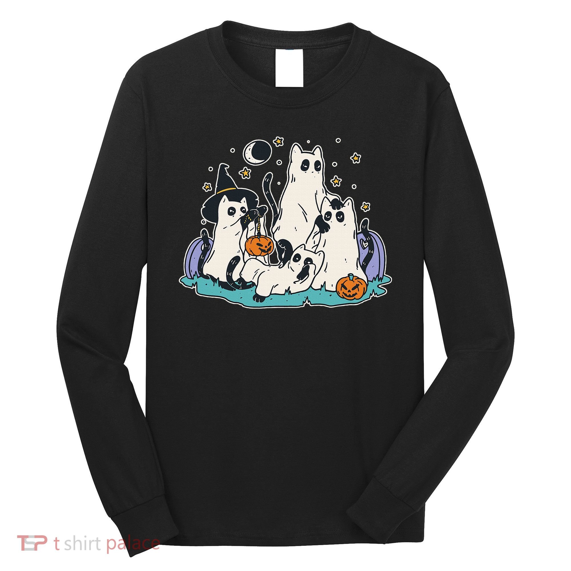 Spooky and Adorable Black Cat Halloween Costumes Long Sleeve Shirt